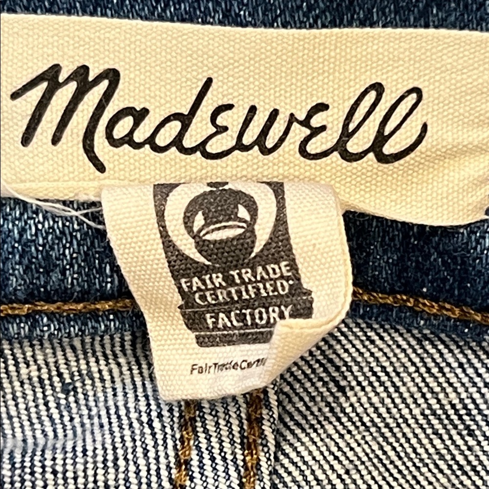 Madewell Mid-Rise Kick Out Jeans Frayed Cuffs Size 25 Waist Flare Cropped - Picture 8 of 14